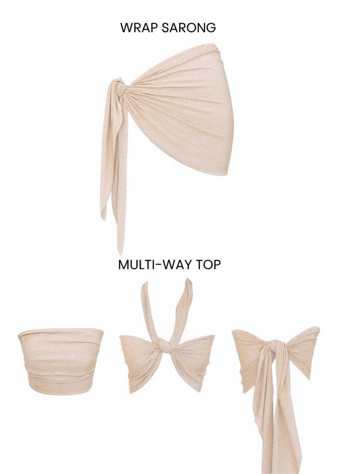 Wailea Multi-Way Wrap in Champagne